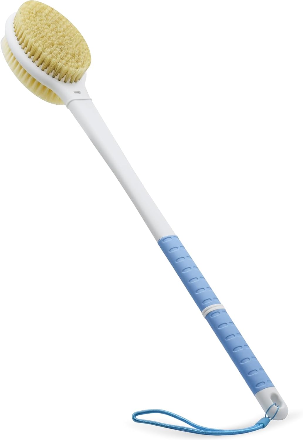 Shower Brush with Soft and Stiff Bristles,20.5" Extra Long Handle Dual-Sided Back Scrubber Bath Brush Body Exfoliator for Wet or Dry Brushing (Extra Long Handle)