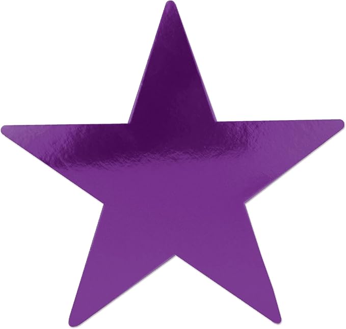 Beistle 72-Pack Foil Purple Star Cutouts, Party Decorations for Festive Events, Celebrations, & Gatherings, Starry Theme Decor for Wall & Table, 5”