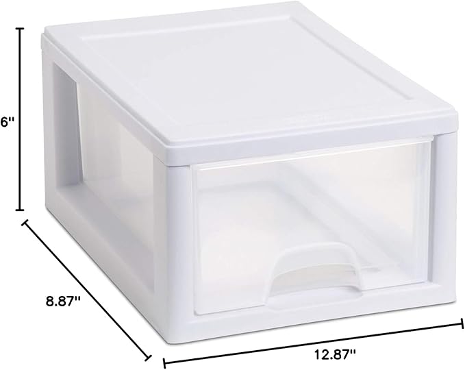 Sterilite 20518006PK2 Sackable Plastic Storage Drawer, Pack of 2, White