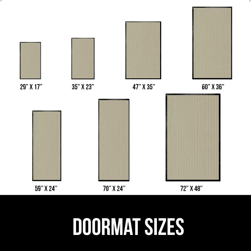 GORILLA GRIP Traffic Guard Door Mat, 72x48, Heavy Duty Welcome Mats, Commercial Office Space Doormat, Waterproof, Fade Resistant, Strong Rubber Backing, Low Profile, Shoe and Boot Scraper, Beige
