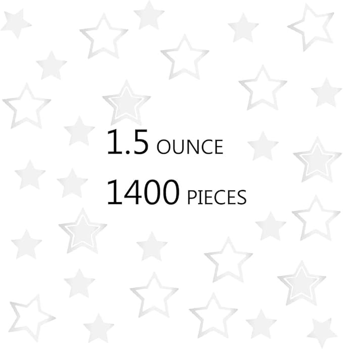 Confetti Star Confetti Party Scatter for Birthday Wedding Anniversary Party Decoration Supplies.(Star 2 Size Silver)
