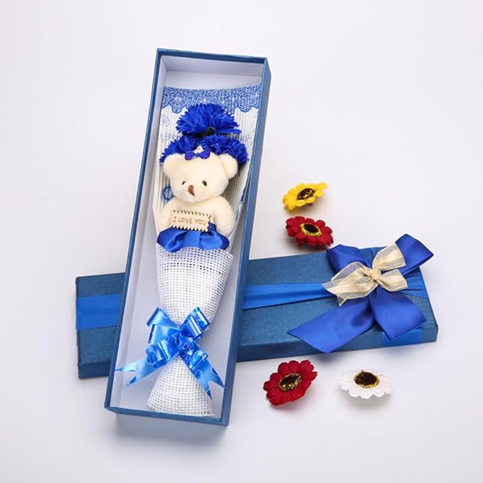 LIUYAXI Blue Satin Ribbon 3/8 Inch x 6 Rolls Total 60 Yards Use for Gift Wrapping, Flower Bouquets, Hair Bows, Wedding, Invitation Cards, Christmas