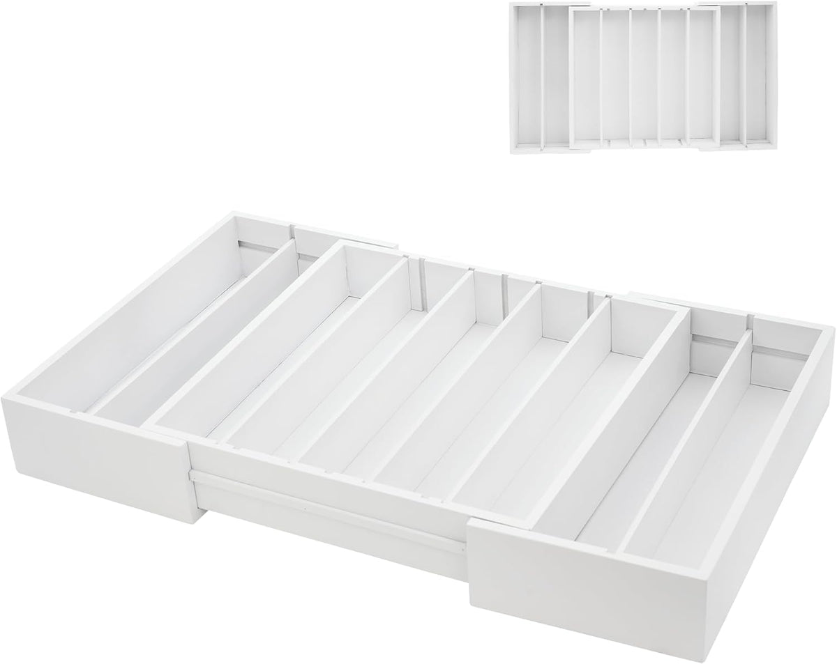MinBoo Bamboo Drawer Organizer - Expandable K Cup & Pods Holder, Coffee Pod Storage, Tea Organizer