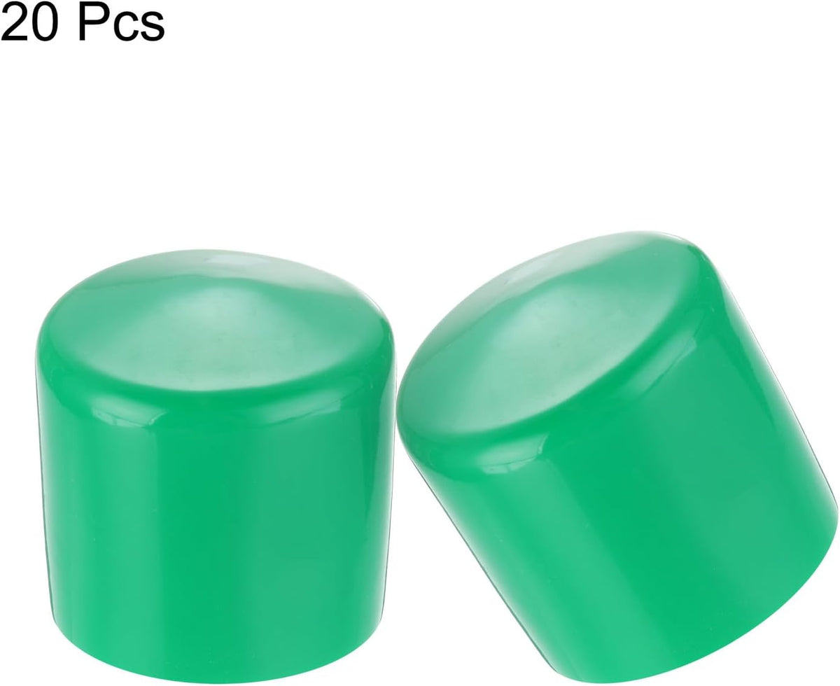uxcell 20pcs Rubber End Caps 48mm(1 7/8") ID Vinyl PVC Round Tube Bolt Cap Cover Screw Thread Protectors Dark Green