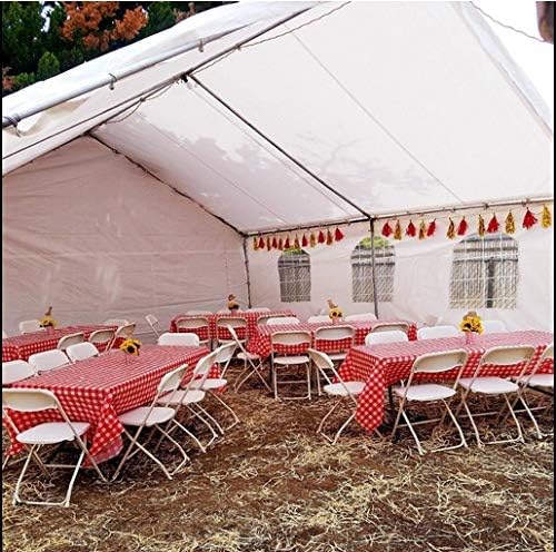 Oojami 4 Pack Disposable Plastic Tablecloths, 54 x 108 Inch Waterproof Red and White Checkered Gingham Buffalo Plaid Table Covers, Rectangle Picnic Tablecloth for Birthday, BBQ, Party, Outdoor Events