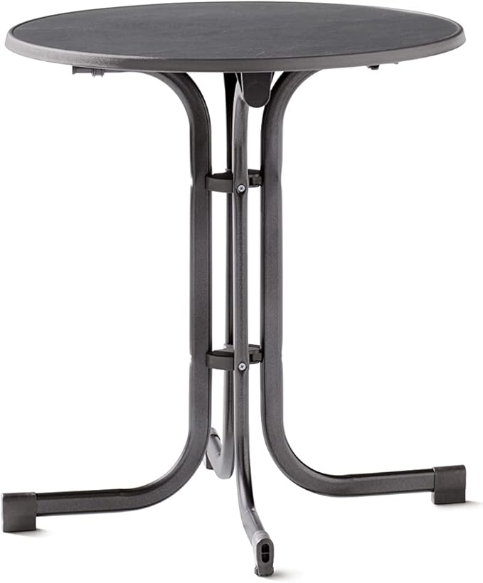 SIEGER Boulevard Folding Table with Mecalit-PRO Plate. Plate Size Approx. 70 cm ø