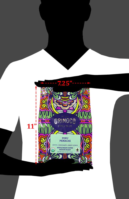 Orinoco Organic Fair Trade Peru 2.5lb bag, Medium Roast, Whole Bean Coffee, 100% Organic Fair Trade Arabica beans