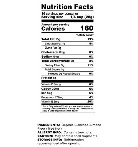 Terrasoul Superfoods Organic Almond Flour, 1 Lb - Fine Texture, Grain-Free, Gluten-Free, Perfect for Keto Baking