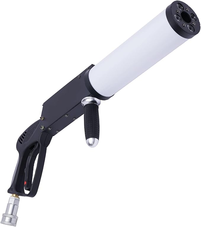 CO2 Jet Machine 33ft Spraying RGB LED Light Cryo Cannon Gun Stage Effect Smoke Fog Club Bar DJ Effects with 10ft Hose, 26''x6''x3'',(BIFKH548151US)