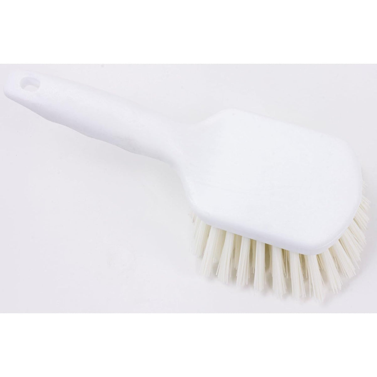SPARTA 40541EC02 Plastic Scrub Brush, Utility Brush, Kitchen Brush With Hanging Hole For Cleaning, 8 Inches, White, (Pack of 6)