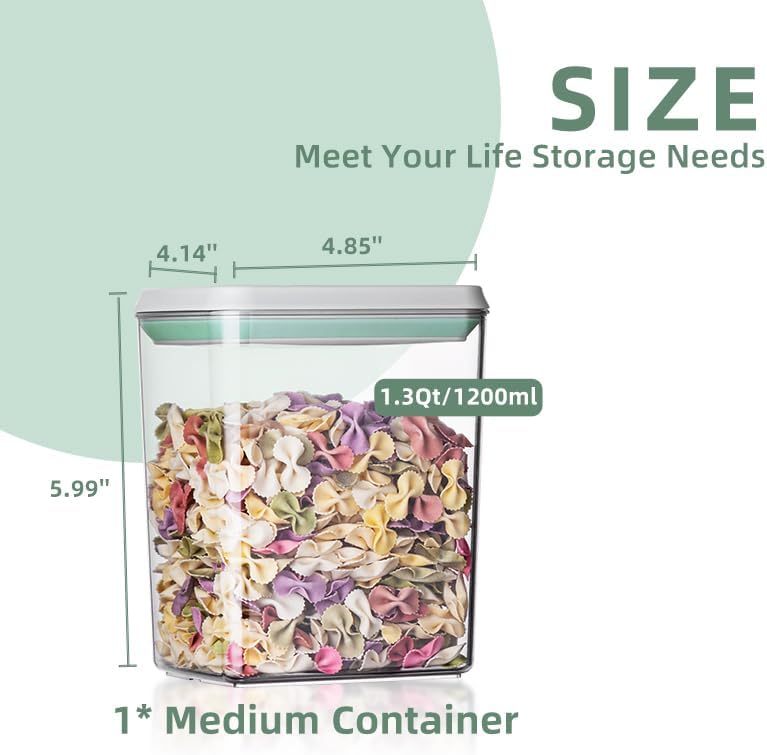 Ankou Pop Airtight Food Storage Containers with Lids- 3 Pcs Stackable One Button Opening Food Containers