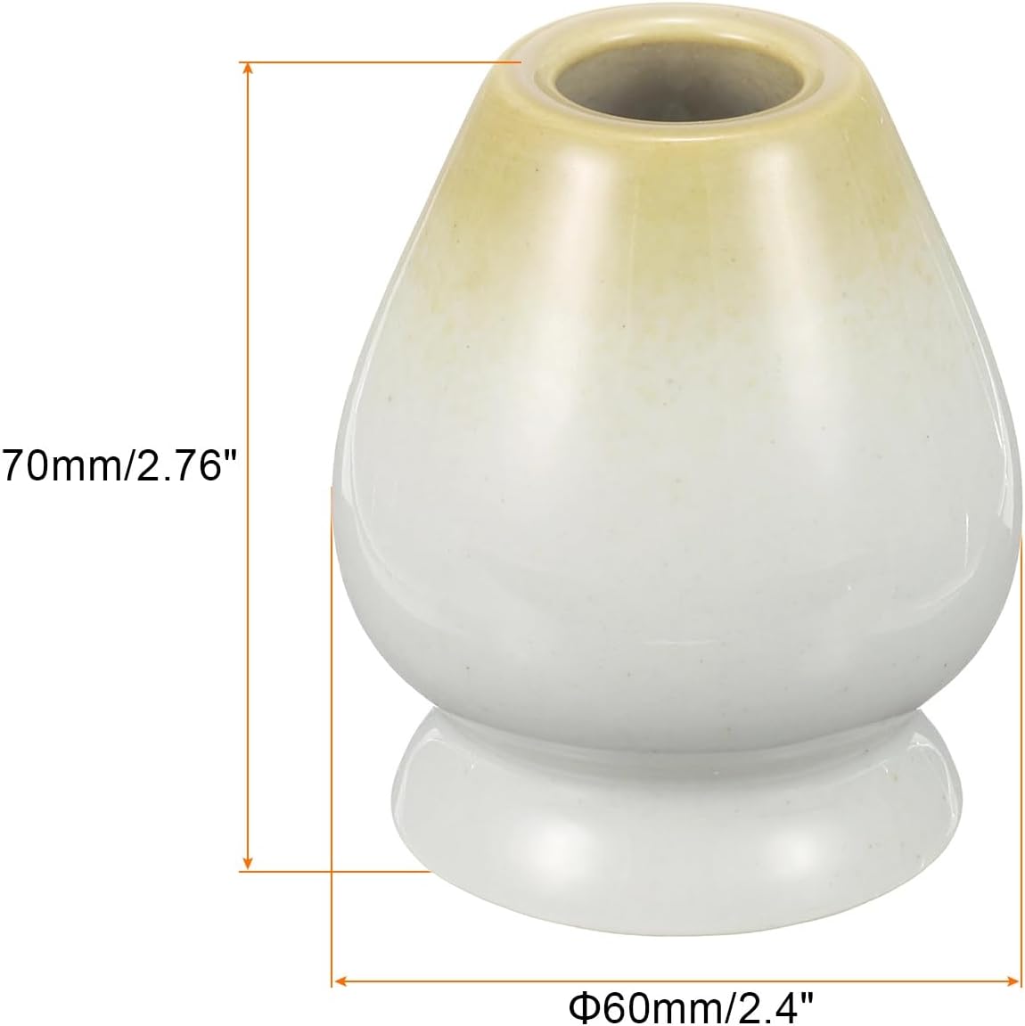 HARFINGTON Ceramic Chasen Stand 70mm Matcha Whisk Holder Teas Set Whisks Stand Traditional Matcha Tea Chasen Holder Tea Set Accessories for Tea Tasting, White/Brown