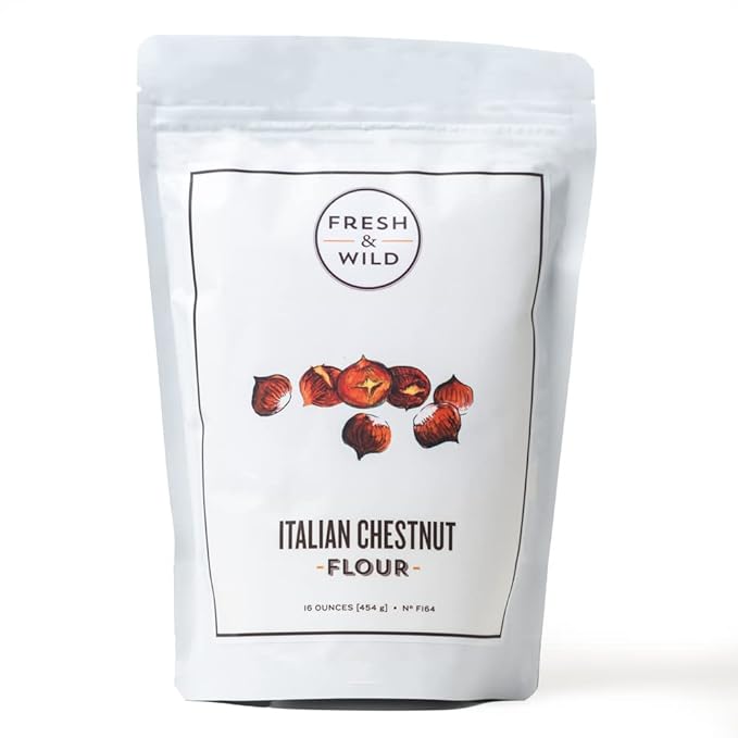 Fresh & Wild, Chestnut Flour, Finely Ground Dried Chestnuts, Gluten-Free Artisan Flour For Baking, Healthy, Paleo Alternative To Wheat Flours, 16 oz