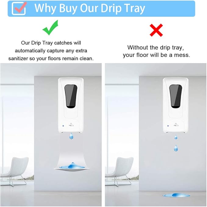 Cotn - Drip Tray for ACotn Soap Dispenser Drip Tray for Automatic, Wall Mount and Hand Sanitizer Dispenser, Dispenser Stand,Soap Dispenser Bracket, Easy to Clean (White, 1)