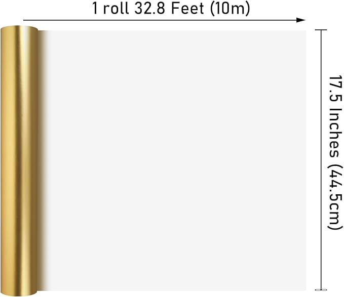 NESCCI Matte Metal Gold Wrapping Paper, Solid Color Paper-2 Roll,17 Inches X 32.8 Feet Per Roll,Gift Wrapping Paper,Perfect for Wedding,Valentine's Day,Birthday,Baby Shower,DIY Bouquet