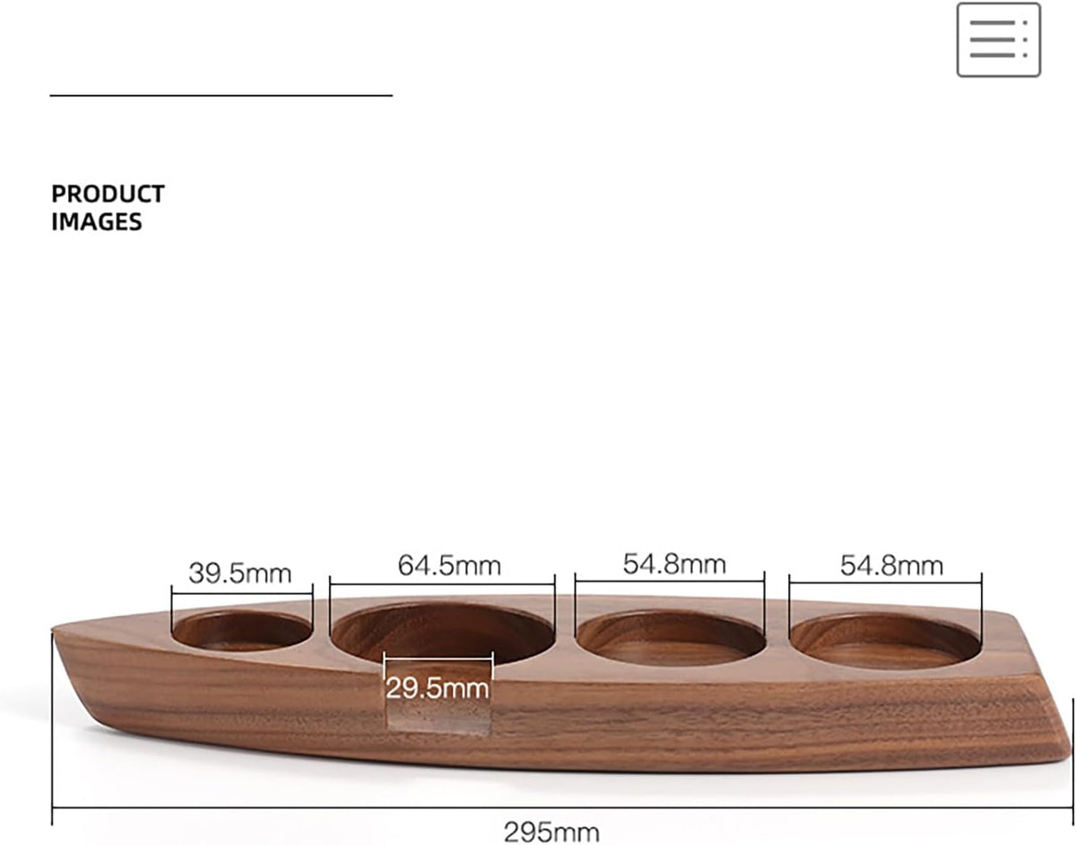 Joyeee Coffee Tamper Station, Small Ship Shape Portafilter Tamping Stand Espresso Coffee Organizer Box Fit for Storage 54, 64MM Espresso Tamper Mat Portafilter Holder (Accessories not included)
