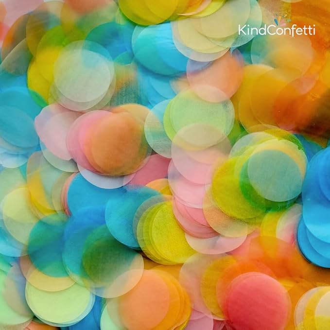White Rice Paper Wedding Confetti for Flower Girl Basket, Confetti Cannon Filler (Multi)