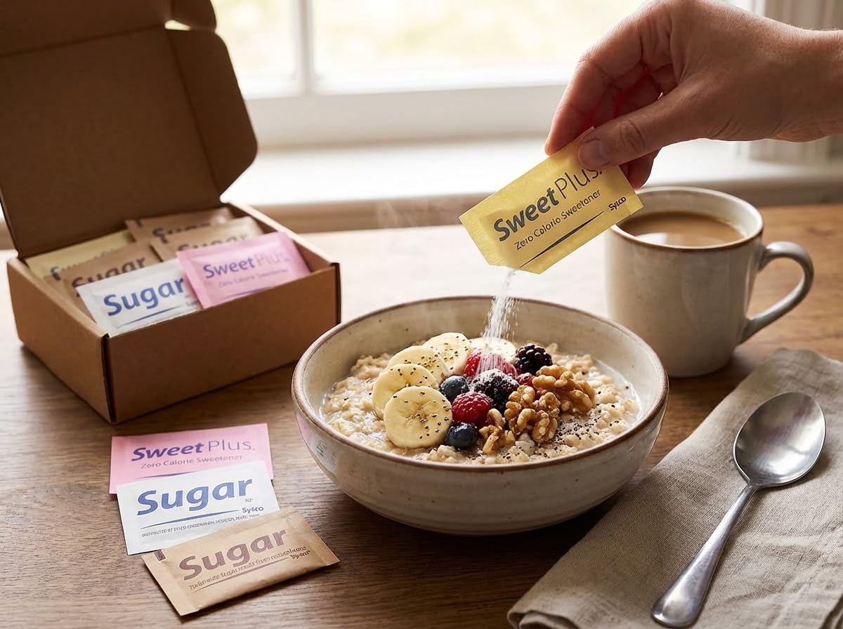 Dolce Vitta Sugar Packets &amp; Sweetener Variety Pack, 300 Count | Individual sugar &amp; sweetener packets in 5 types: Stevia, Sucralose, Saccharin, pure cane &amp; turbinado sugar for coffee or tea