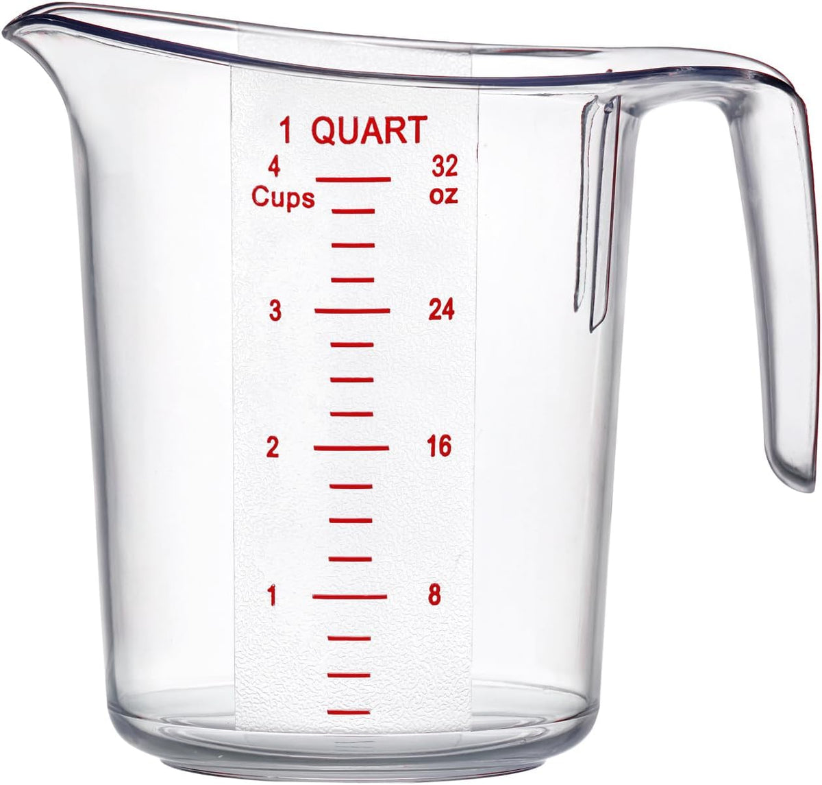 Amazing Abby - Melissa - 32-Ounce Plastic Measuring Pitcher (1-Pack), 4-Cup (1-Quart) Food-Grade Measuring Jug, Unbreakable, Stackable