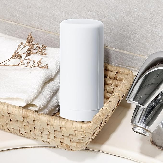 Soap Dispenser Dish Soap Holder for Kitchen Sink 8 oz Round Refillable Foaming Soaps Dispenser Shampoo and Conditioner Bottles Watertight Silicone Squeeze Bottle for Bathroom(Color:White)