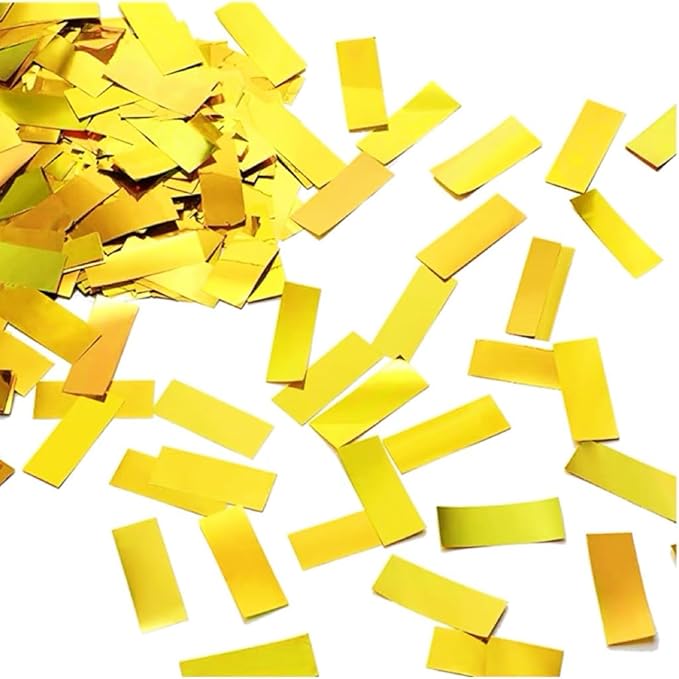 Gold Confetti Metallic Rectangle Glitter Papers 1.1 lb - Flame Retardant Foil Confetti Great for Birthday Parties,Concerts,Celebrations,Weddings,Graduation Ceremonies