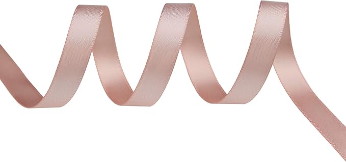 ITIsparkle 1/4" Inch Double Faced Satin Ribbon 50 Yards-Roll Set for Gift Wrapping Scrap Books Party Favor Hair Braids Baby Shower Decoration Floral Arrangement Craft Supplies, Vanilla Ribbon