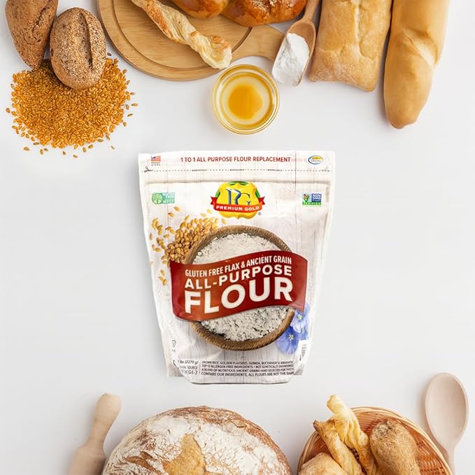 Premium Gold Gluten Free All Purpose Flour, 5 Pound, Gluten-Free, Non-GMO, Kosher, High In Fiber, Source of Omega-3, Plant-Based Protein