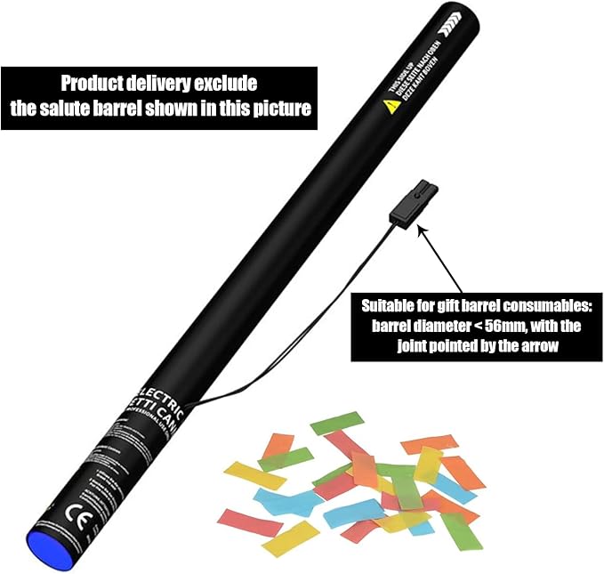 Electric Confetti Cannon Launcher Handheld Confetti Machine, 3 Head Portable Confetti Blower Gun Rechargeable Confetti Shooter with 3500mAh Built-in Battery for 2.2in Confetti E-Cartridge