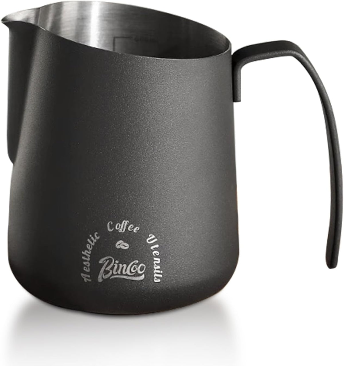 Milk Frothing Pitcher 500ML - Espresso Steaming Pitcher with Large Handle and V-Spout,Stainless Steel Milk Frothing Cup for Cappuccino, Latte Art