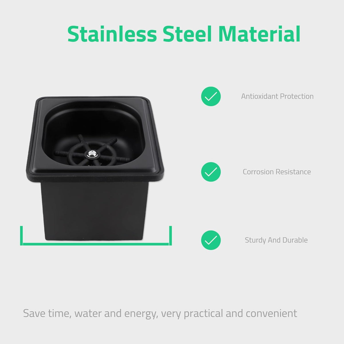 Pitcher Rinser, Automatic Stainless Steel Pitcher Rinser, Kitchen Sink Glass Rinser with Drain and Drip Tray, Automatic Glass Cup Washer for Bar
