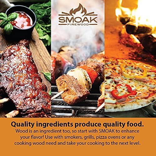 Smoak Firewood 16inch Length Premium Cooking Wood & Firewood Logs – Used for Grills, Smokers, Pizza ovens, stoves, firepits or fireplaces – USDA Certified Kiln Dried (RED Oak – 60-70lbs 16inch Wood)