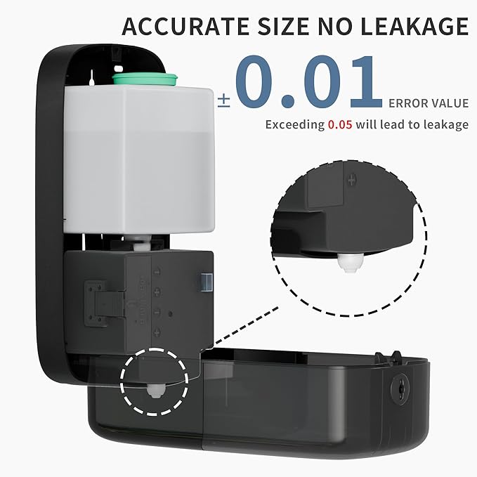 Automatic Soap Dispenser Wall Mount, 33.8oz/1000ml Dish Soap Dispenser for Bathroom, Touchless Electric Commercial Soap Dispensers Kitchen, Black