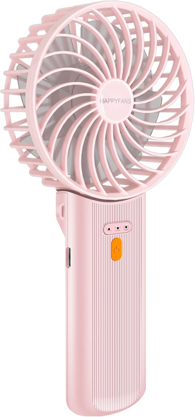Portable Fan, 4-Speed,180° Foldable, Quiet Mini Small Cute Rechargeable Personal Handheld Fan, 15H Cooling for Women Men Kids Travel Indoor Outdoor Makeup (Pink)