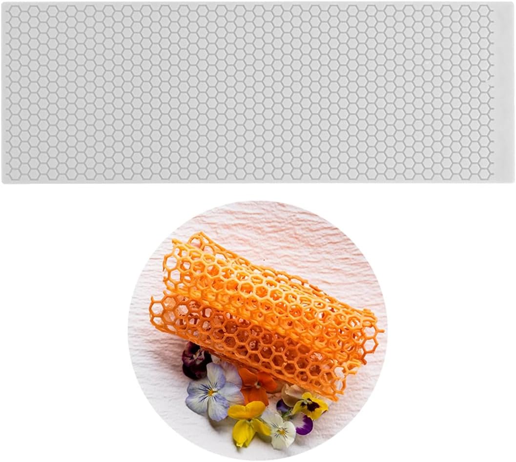 mostsom 3D Hollow Out Lace Mold Honey Shape Cake Mold Decorative Lace Mat Sugar Craft Silicone Pad Honeycomb Fondant Moulds Decorating Tools Baking