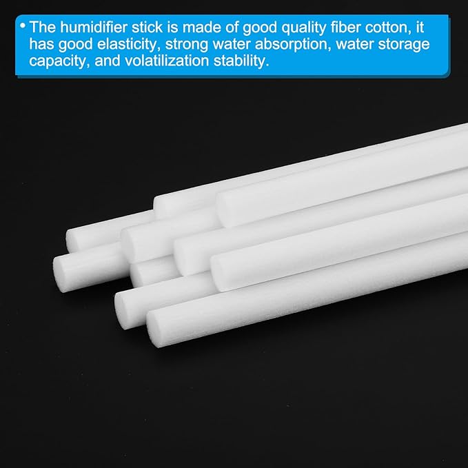 PATIKIL Humidifier Cotton Filter Sticks, 20 Pcs Refill Sticks Filter Wicks Replacement for USB Mini Humidifiers Portable Diffuser (4.72'' x 0.28''), White