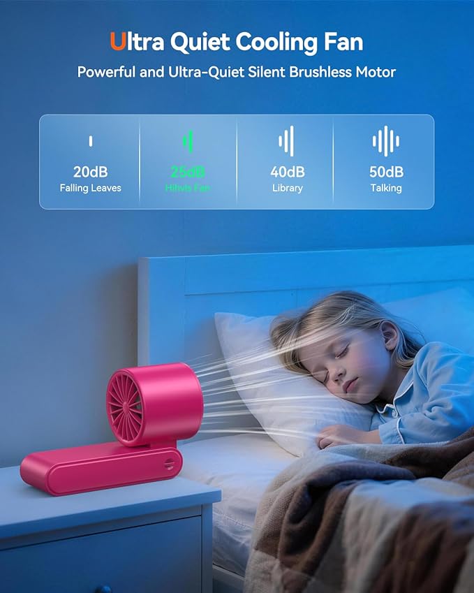 Portable Handheld Turbo Fan with Ice Cooler, 199 Speed Personal Fan,5500mAh Rechargeable,20H Cooling Time,20000 RPM Powerful Silent Motor, Summer Essential for Travel/Outdoor/Office, Hot Pink