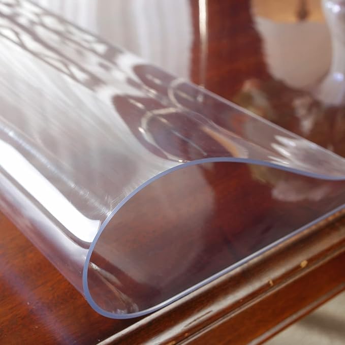 OstepDecor Clear Table Protector 16 x 32 Inch, 2mm Thick Plastic Table Cover, Waterproof PVC Clear Table Cover Protector, Desk Protector Mat, Writing Desk Pad for Desktop, Coffee & Dining Room Table