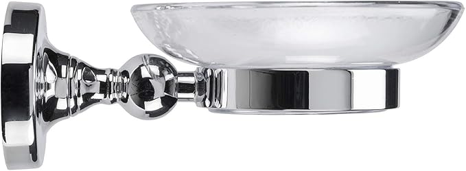 Croydex Flexi-Fix Easy to Fit Wimborne Soap Dish and Holder, Chrome