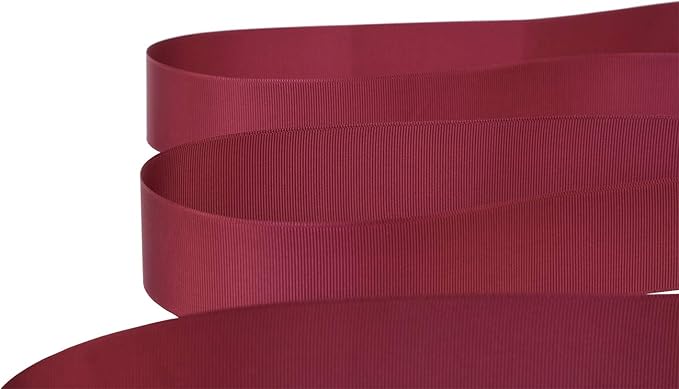 Ribbonitlux 1.5" Wide Solid Grosgrain Ribbon 25 Yards (277-Burgundy）, Set for Gift Wrapping, Party Decor, Sewing Applications, Wedding and Craft