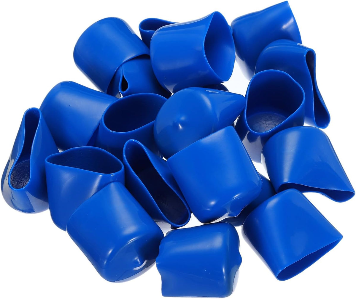 uxcell 20pcs Rubber End Caps 34mm ID Vinyl PVC Round Tube Bolt Cap Cover Screw Thread Protectors Blue