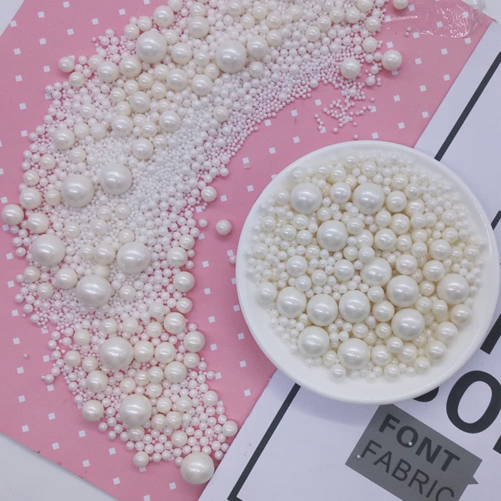 Edible White Sugar Pearls Candy Sprinkles 120G/ 4.23Ounce Baking Cake Sprinkles Cupcake and Cake Topper Cookie Decorations Wedding Party Valentines