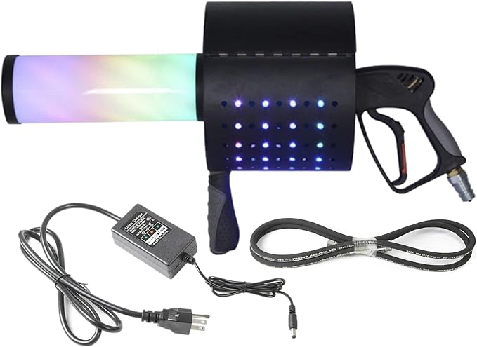 LED CO2 Jet Confetti Machine, Cannon CO2 Confetti Gun Fogger Handheld CO2 Cyro Kit CO2 Confetti Machine for Party DJ Disco, 28''x13''x13'',(BIMLLCR1113US1)