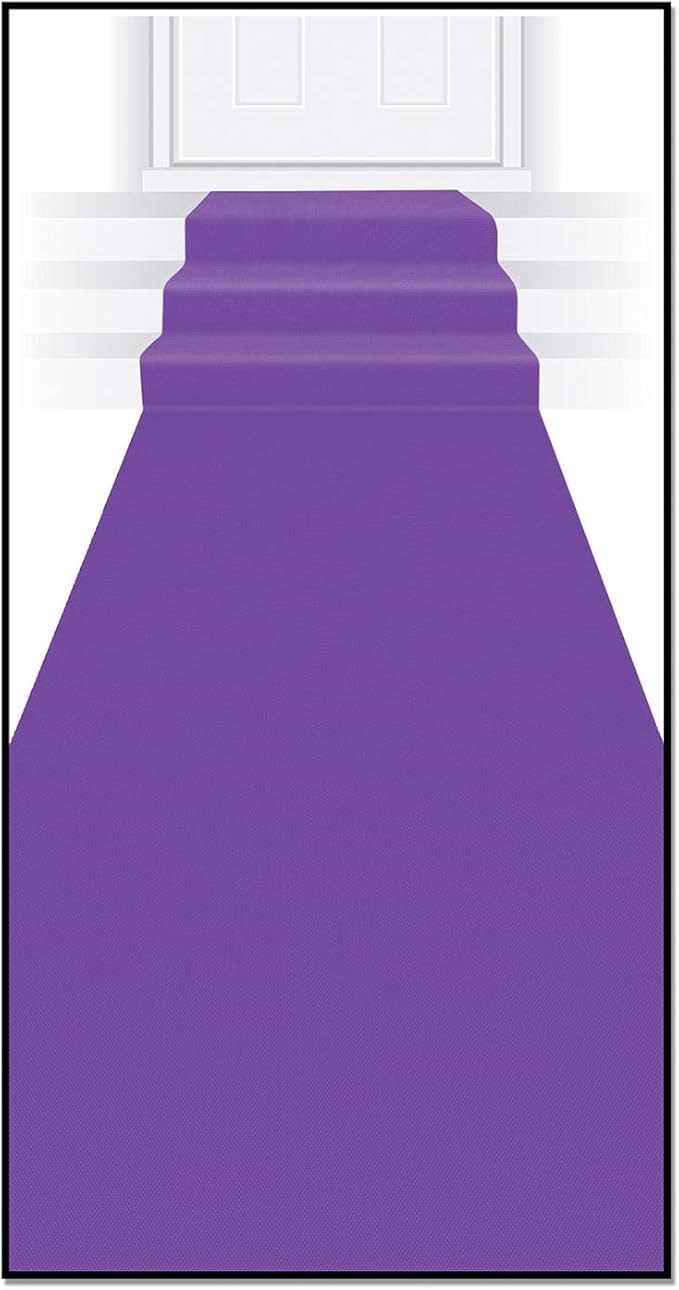 Beistle Polyester Fabric Novelty Purple Aisle Runner for Birthdays and Princess Theme Parties