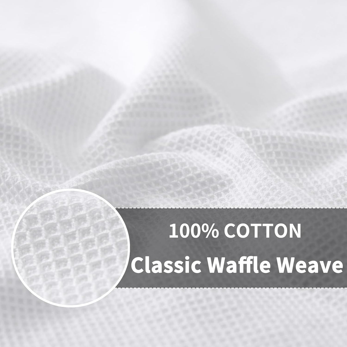Homaxy 100% Cotton Waffle Weave Dish Cloths - 6 Pack Soft and Absorbent Dish Towels - 12 x 12 Inches Quick Dry Dish Rags - White