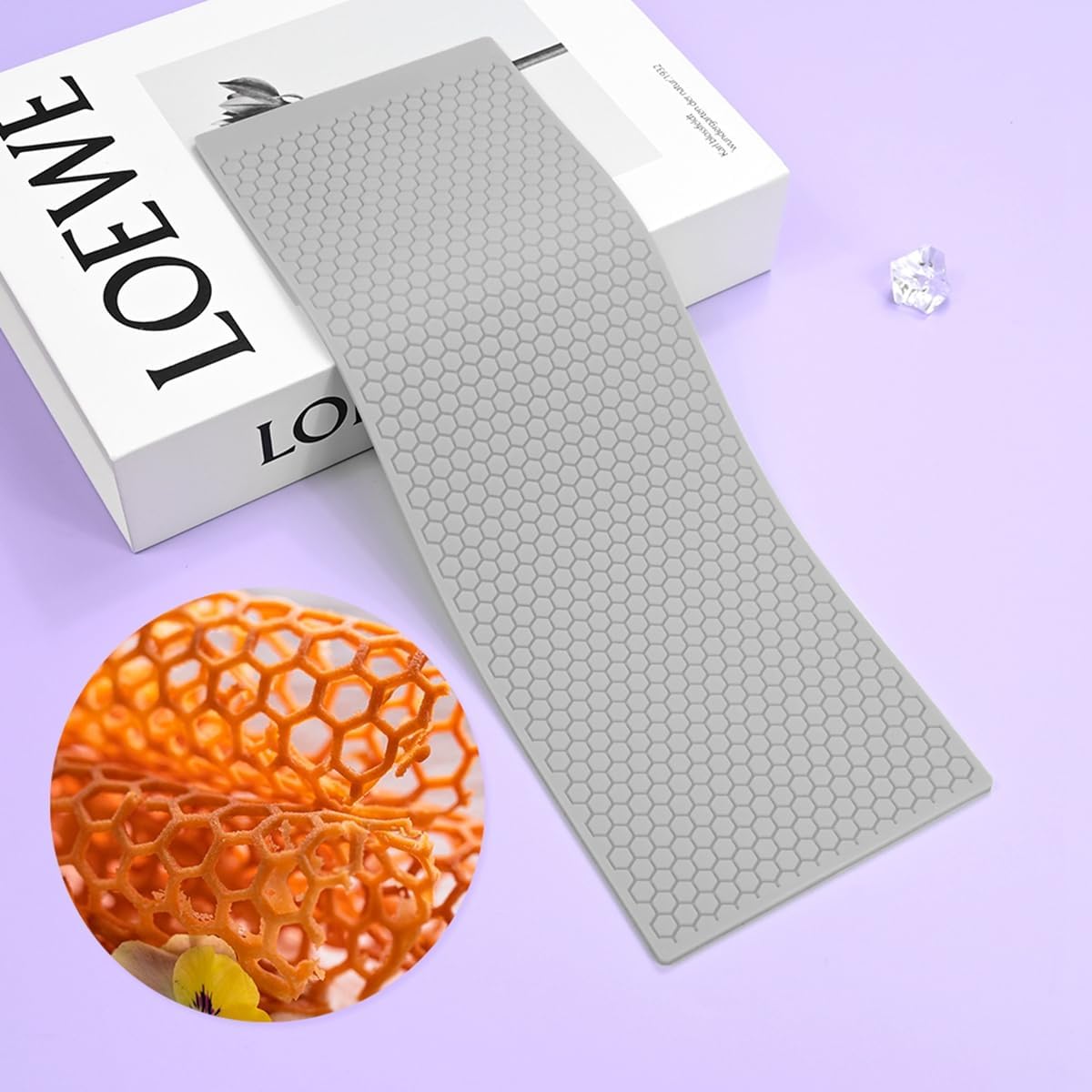 mostsom 3D Hollow Out Lace Mold Honey Shape Cake Mold Decorative Lace Mat Sugar Craft Silicone Pad Honeycomb Fondant Moulds Decorating Tools Baking