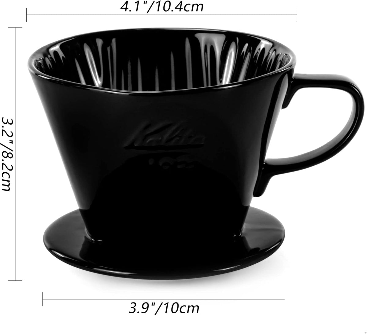 Pour Over Ceramic - Coffee Dripper Ceramic Coffee Maker with 3 Holes Flat Bottom, Porcelain Slow Filter Cone for Travel, Camping, Office, Home