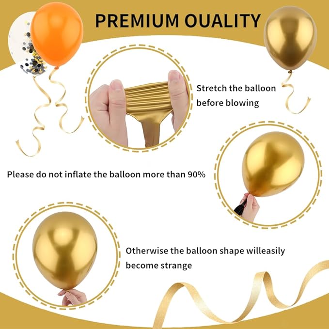 60Pcs Black and Gold Balloons Graduation Balloons - 12 Inch Gold Confetti with Ribbons for 2026 Graduation Decorations for Birthday Bridal Wedding Festival Party Decorations