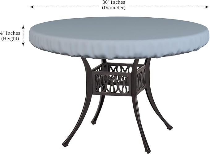 Covers & All Round Table Top Cover, 18 Oz Heavy Duty Waterproof UV & Weather Resistant Patio Table Cover, Outdoor Table Cover for Patio Outdoor Furniture & Coffee Table (30" Dia x 4 H Inches, Gray)