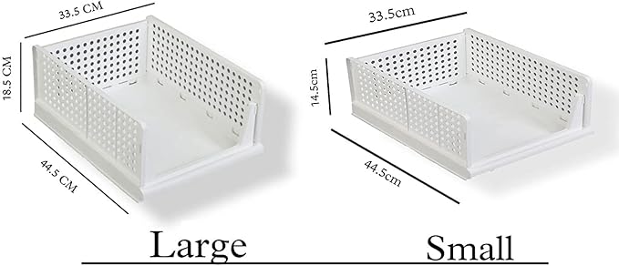 Stackable Wardrobe Organizer for Clothes - Multipurpose Foldable Plastic Closet Storage Cupboard for Home Kitchen, Bedroom (Pack of 5, Grey)