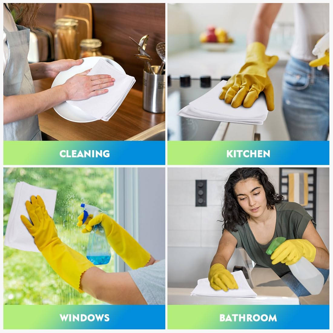 Homexcel Microfiber Cleaning Cloth 6 Pack 12.5 x 12.5 inch Microfiber Towels for Cars Ultra Absorbent Car Washing Cloth Lint Free Streak Free